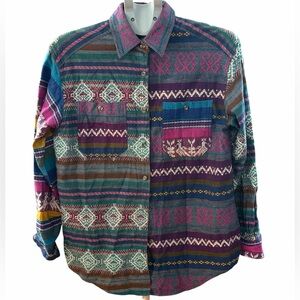 Vintage CM Company Brand Southwestern Shirt Size S Colorful Cotton